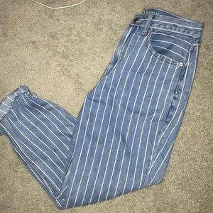 Striped mom jeans